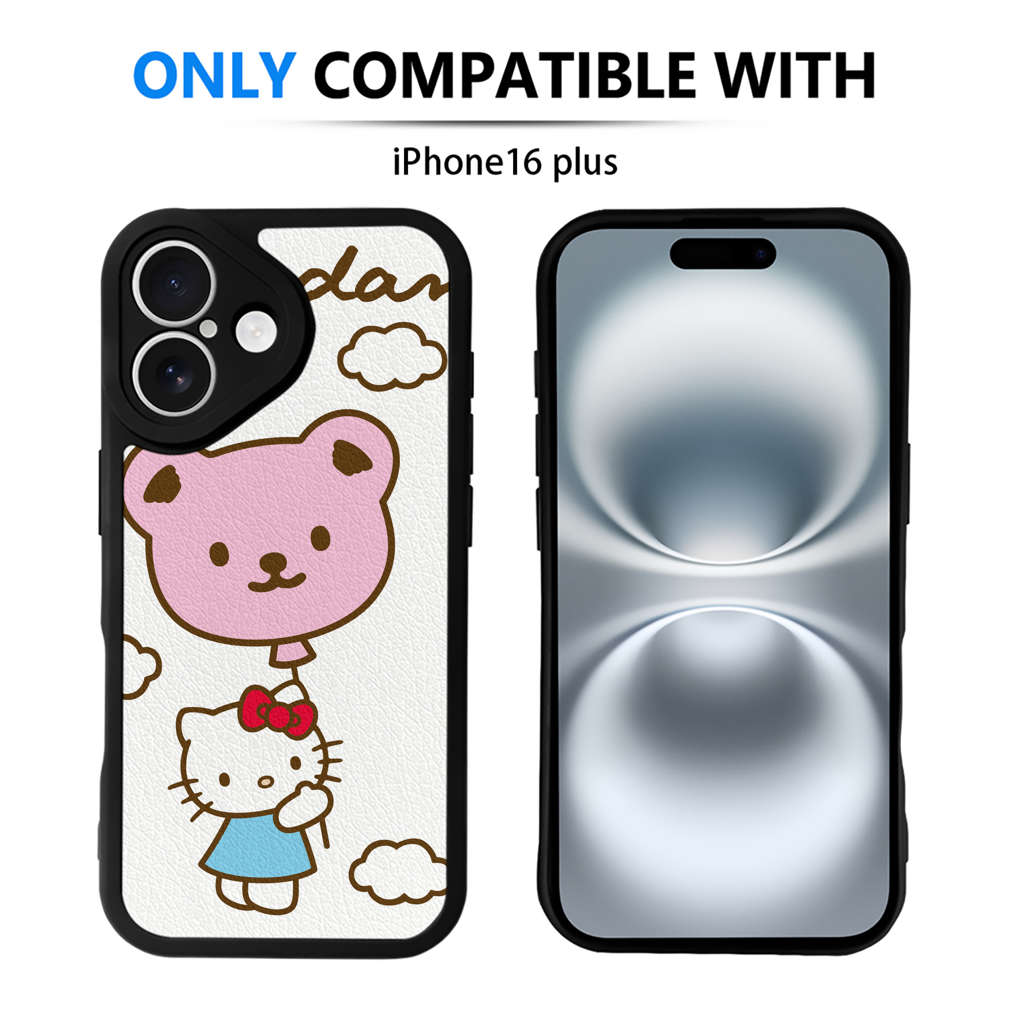 （画像用） Hello Kitty ハローキティ 【iPhone 16シリーズ対応】シリコンスマホケース（レザー調） 材質：シリコン